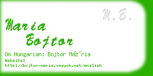 maria bojtor business card